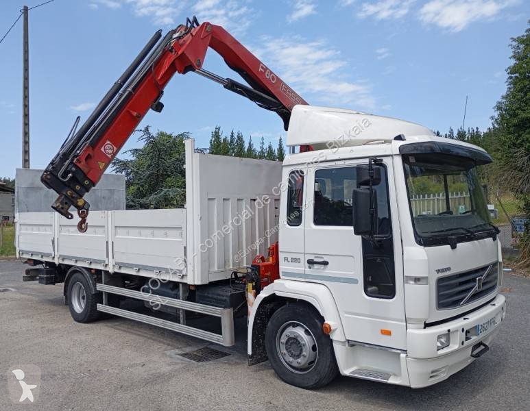 Camión caja abierta Volvo FL 220 4x2 Diesel Euro 4 grúa usado - miniatura 2