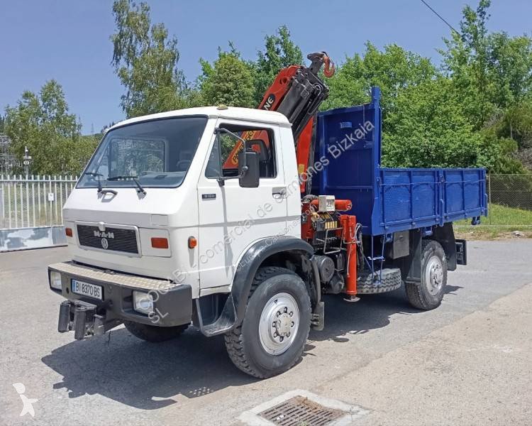Camión Volquete MAN 9.150 4x4 con Grúa Euro 0 de Ocasión - miniatura 1